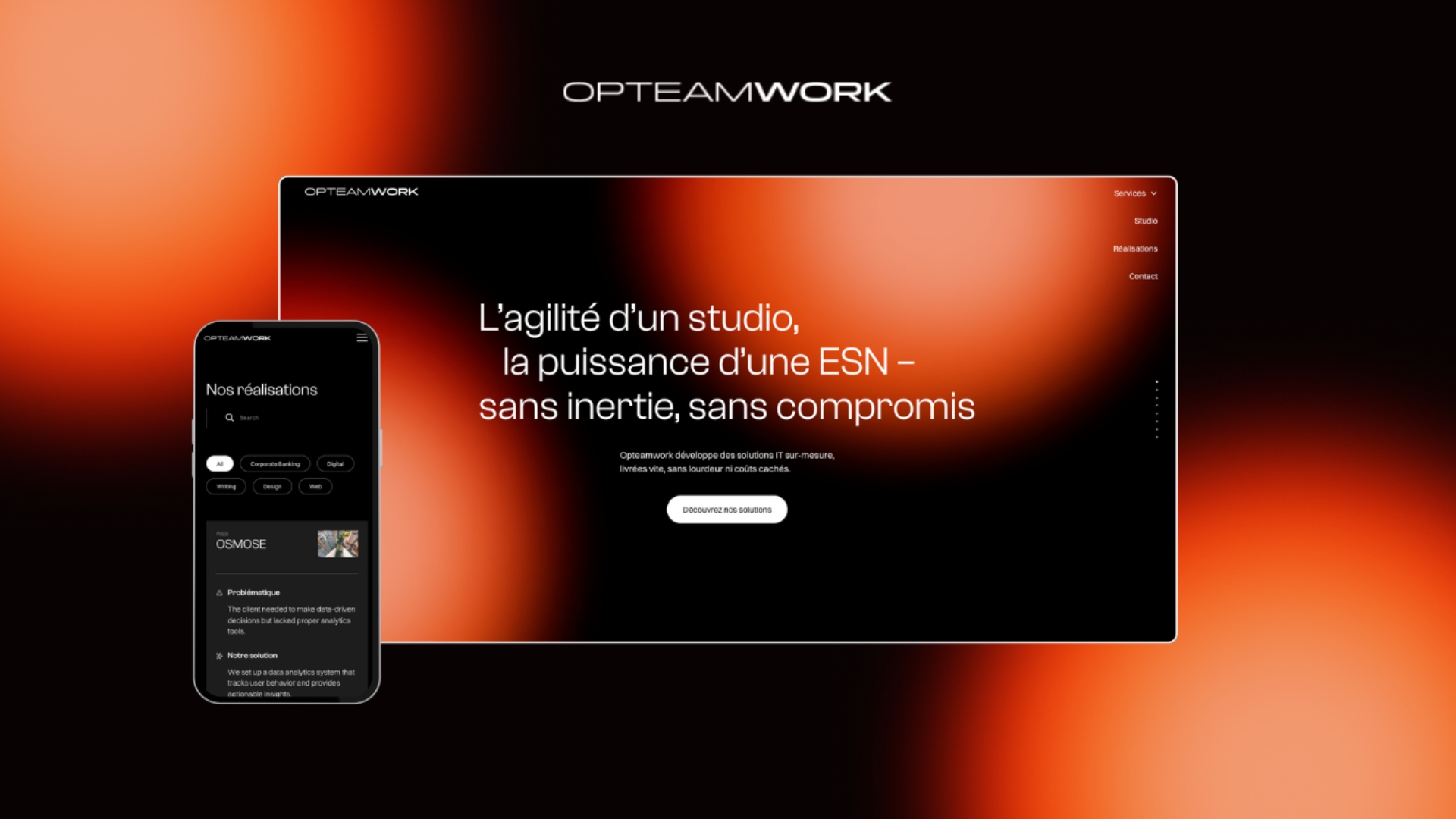 Aperçu du site web OPTEAMWORK réalisé par Ajdaini Studio