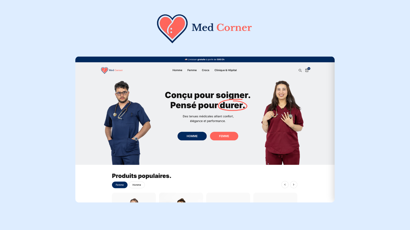 Aperçu du site web MED CORNER réalisé par Ajdaini Studio